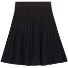 Girls Purple Pleated Glitter Skirt, 1, hi-res