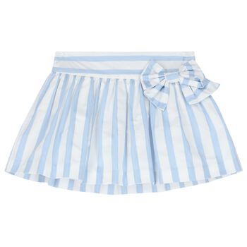 Girls White & Blue Striped Skirt