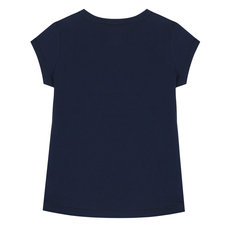 Girls Navy Bear Logo T-Shirt, 2, hi-res image number null