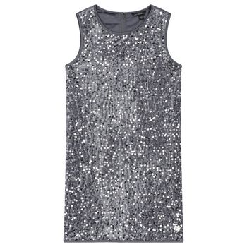 Girls Grey Embellished Dress