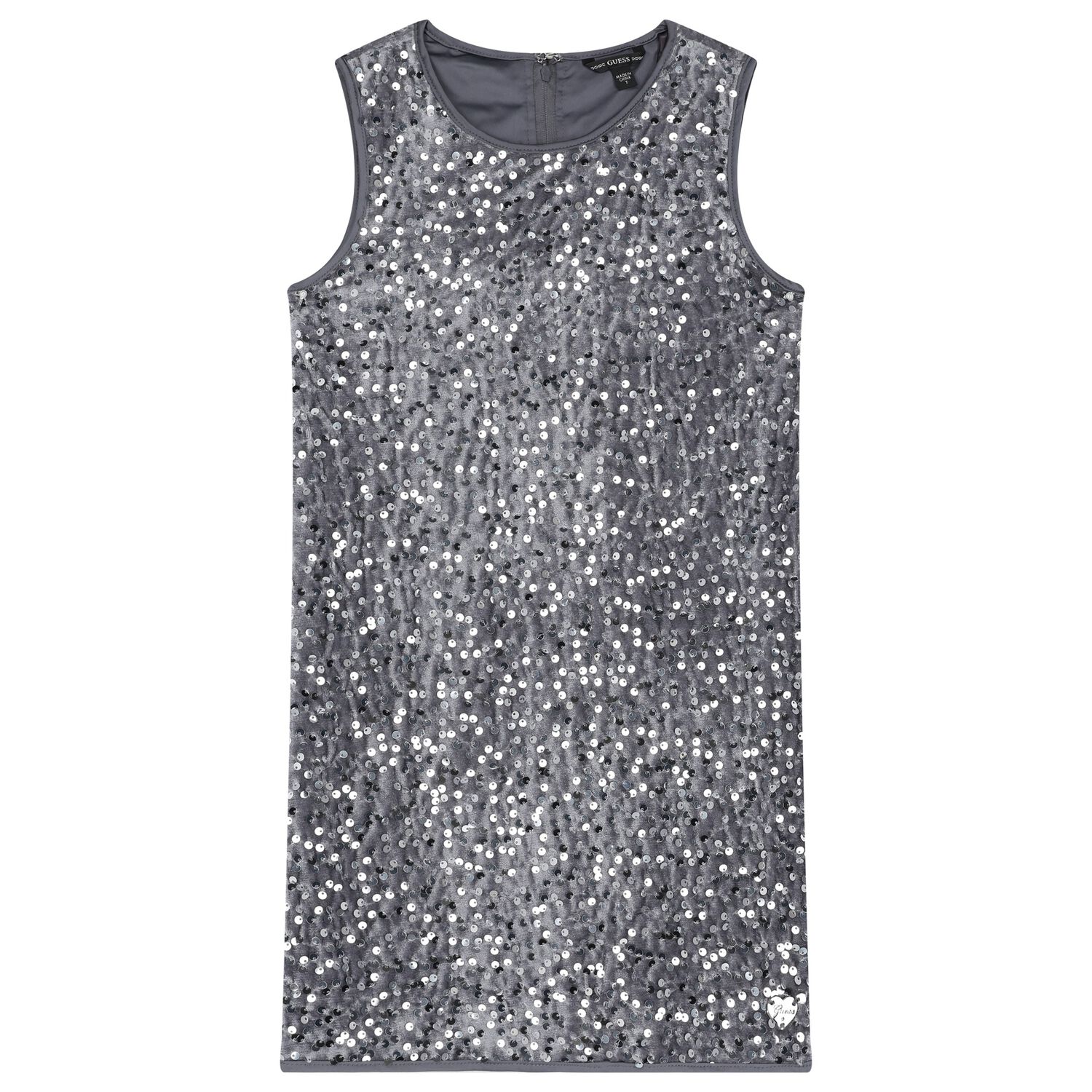 Girls Grey Embellished Dress, 1, hi-res image number null