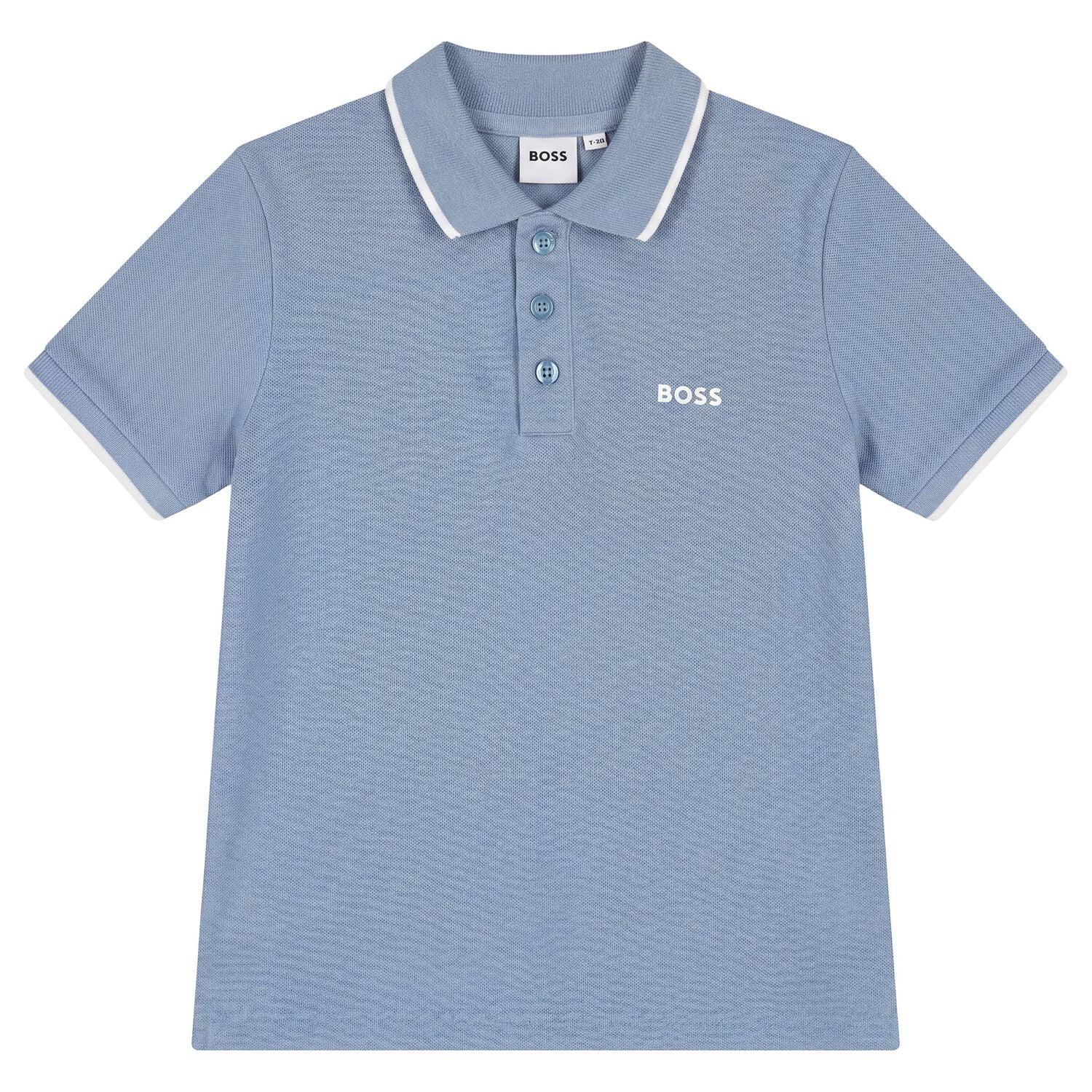 Boys Mini Me Blue Logo Polo Shirt, 6, hi-res