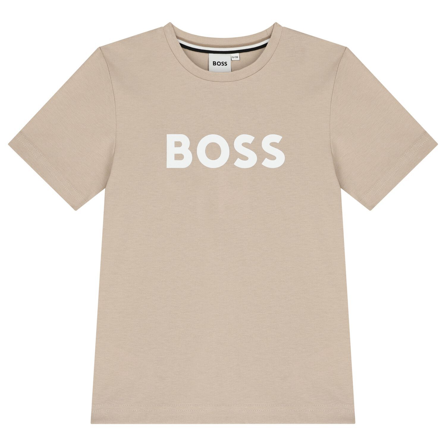 Boys Beige Logo T-Shirt, 1, hi-res image number null