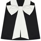 Girls Black & White Bow Dress, 1, hi-res