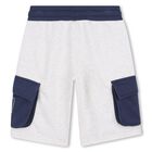 Boys Grey Logo Shorts, 1, hi-res