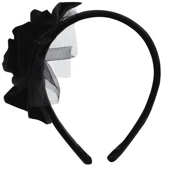 Girls Black Rose Hairband