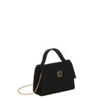 Girls Black Satin Handbag, 2, hi-res