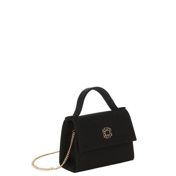 Girls Black Satin Handbag
