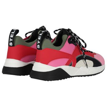Girls Pink Faux Leather Trainers
