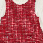 Girls White & Red Pinafore Dress, 1, hi-res