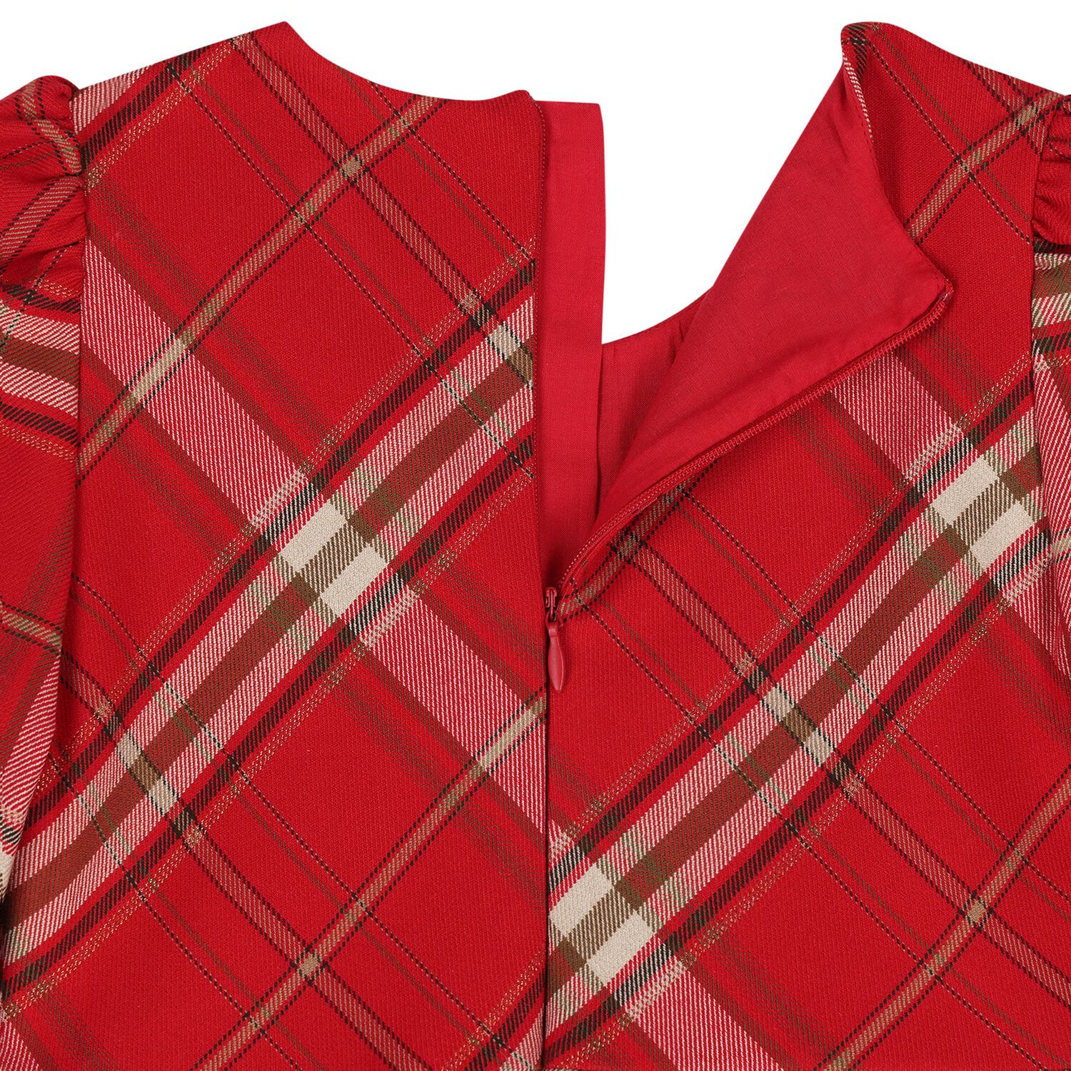 Girls Red Tartan Dress, 1, hi-res