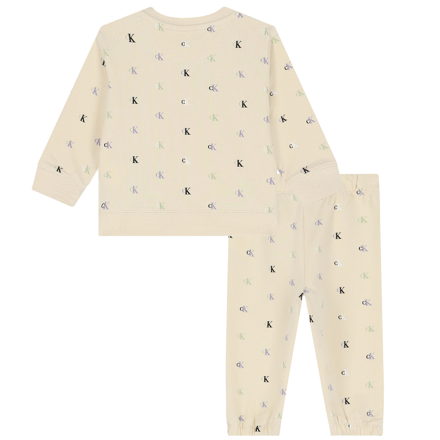 بدلة رياضية بالشعار باللون البيج, 1, hi-res