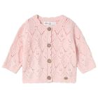 Baby Girls Pink Knitted Cardigan, 1, hi-res