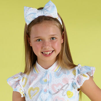 Girls White Bow Hairband