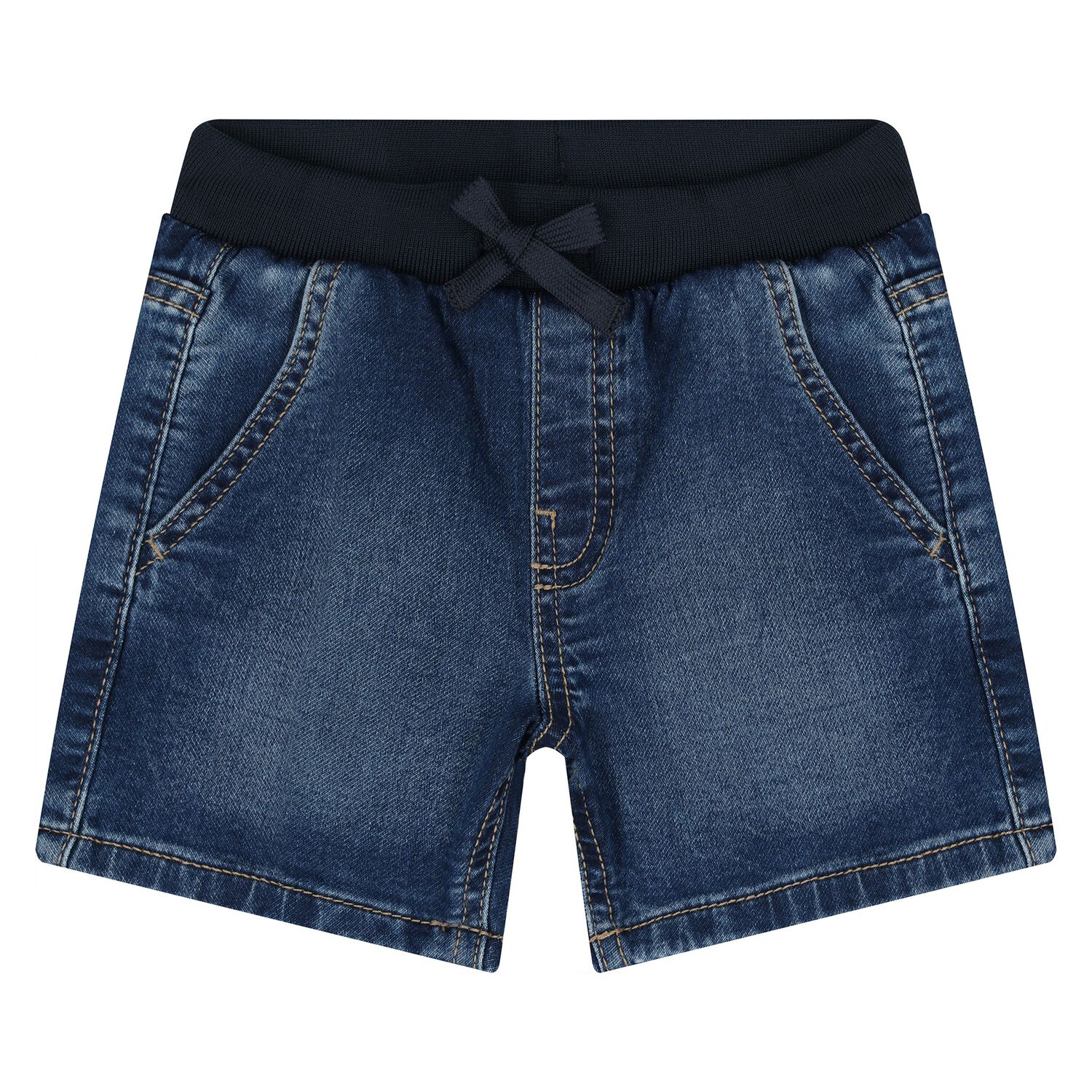 Younger Boys Blue Denim Shorts, 1, hi-res