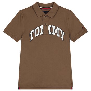 Boys Brown Logo Polo Shirt