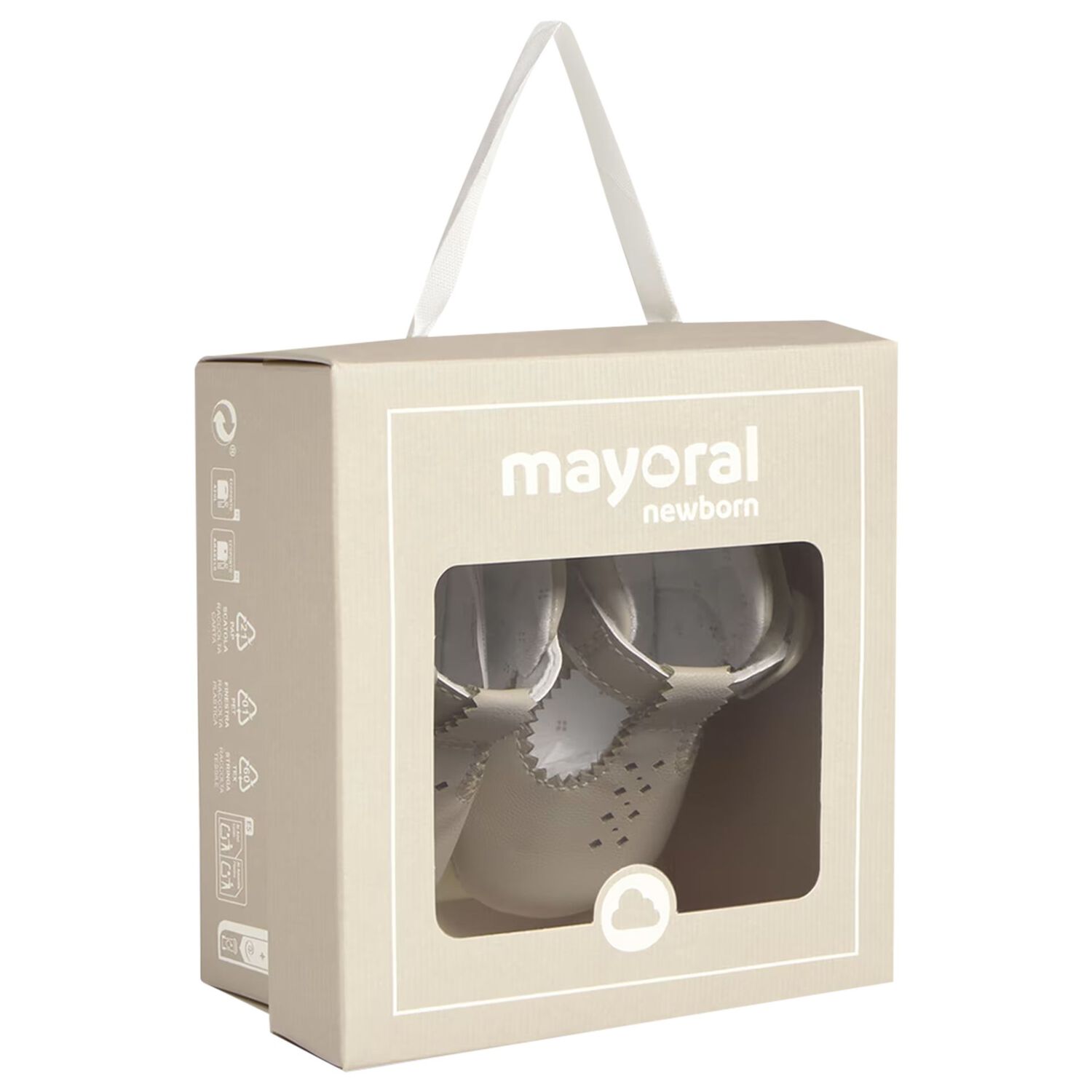 Beige Leather Pre Walker Shoes, 3, hi-res