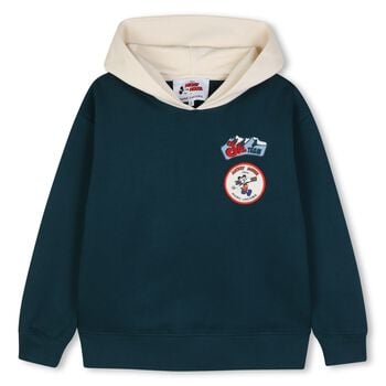 Boys Green Mickey Mouse Disney Hooded Top