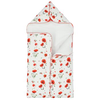 Baby Girls White & Red Poppies Nest