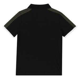 Younger Boys Black Logo Polo Shirt