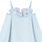 Girls Blue Flower Dress, 2, hi-res