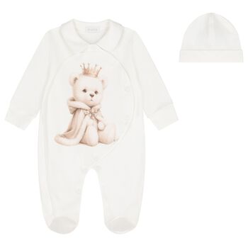 Baby Boys Ivory Teddy Bear Babygrow Gift Set