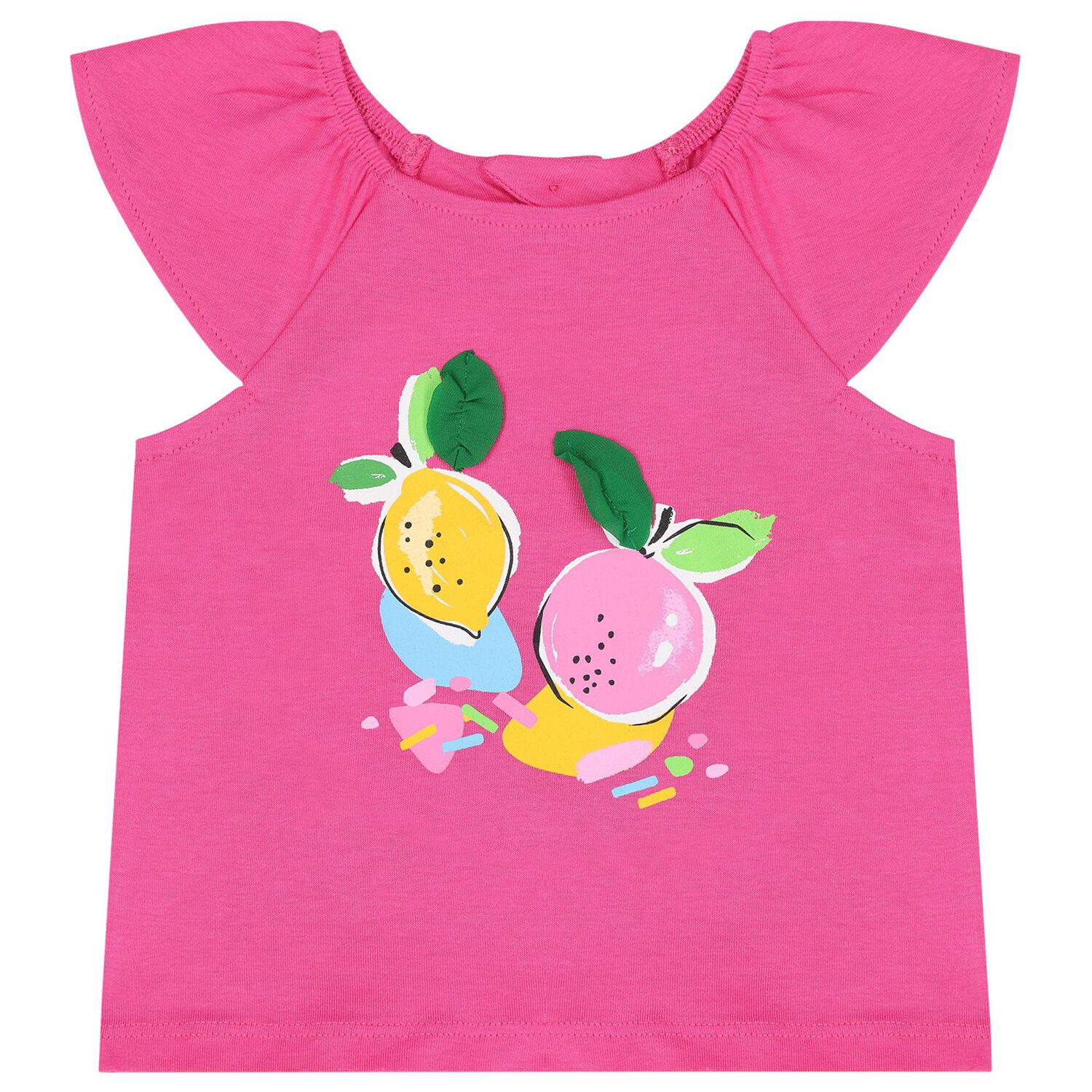 طقم شورت للبنات باللون الاخضر والوردى , 1, hi-res