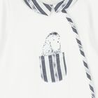 Baby Boys White & Navy Blue Babygrow, 1, hi-res