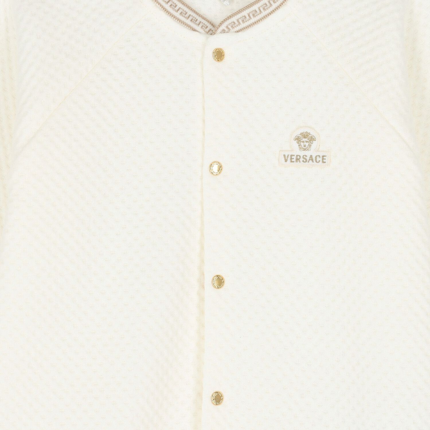 Ivory Medusa Logo Romper, 1, hi-res