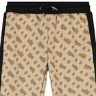 Girls Beige & Black Logo Joggers, 1, hi-res