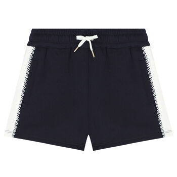 Girls Navy Logo Shorts