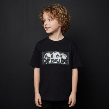 Boys Black Soccer Ball T-Shirt