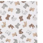 Baby Boys White Teddy Bear Blanket, 2, hi-res