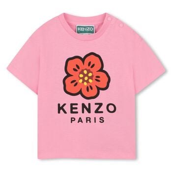 Younger Girls Pink Boke Flower T-Shirt