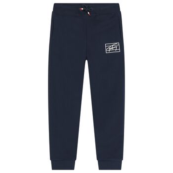 Boys Navy Blue Logo Joggers