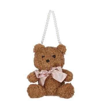 Girls Brown Teddy Bear Handbag
