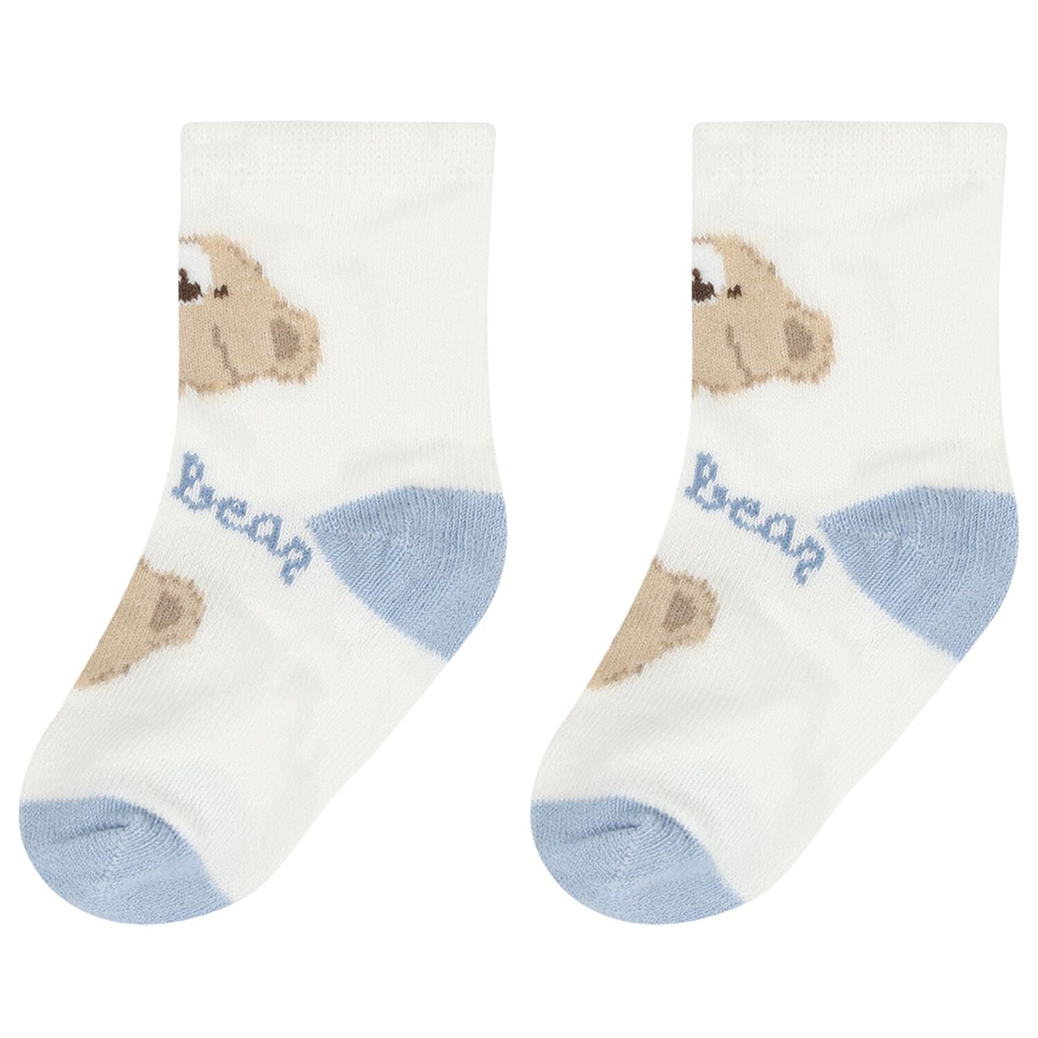 Baby Boys Blue & Ivory Socks ( 4 Pack ), 2, hi-res