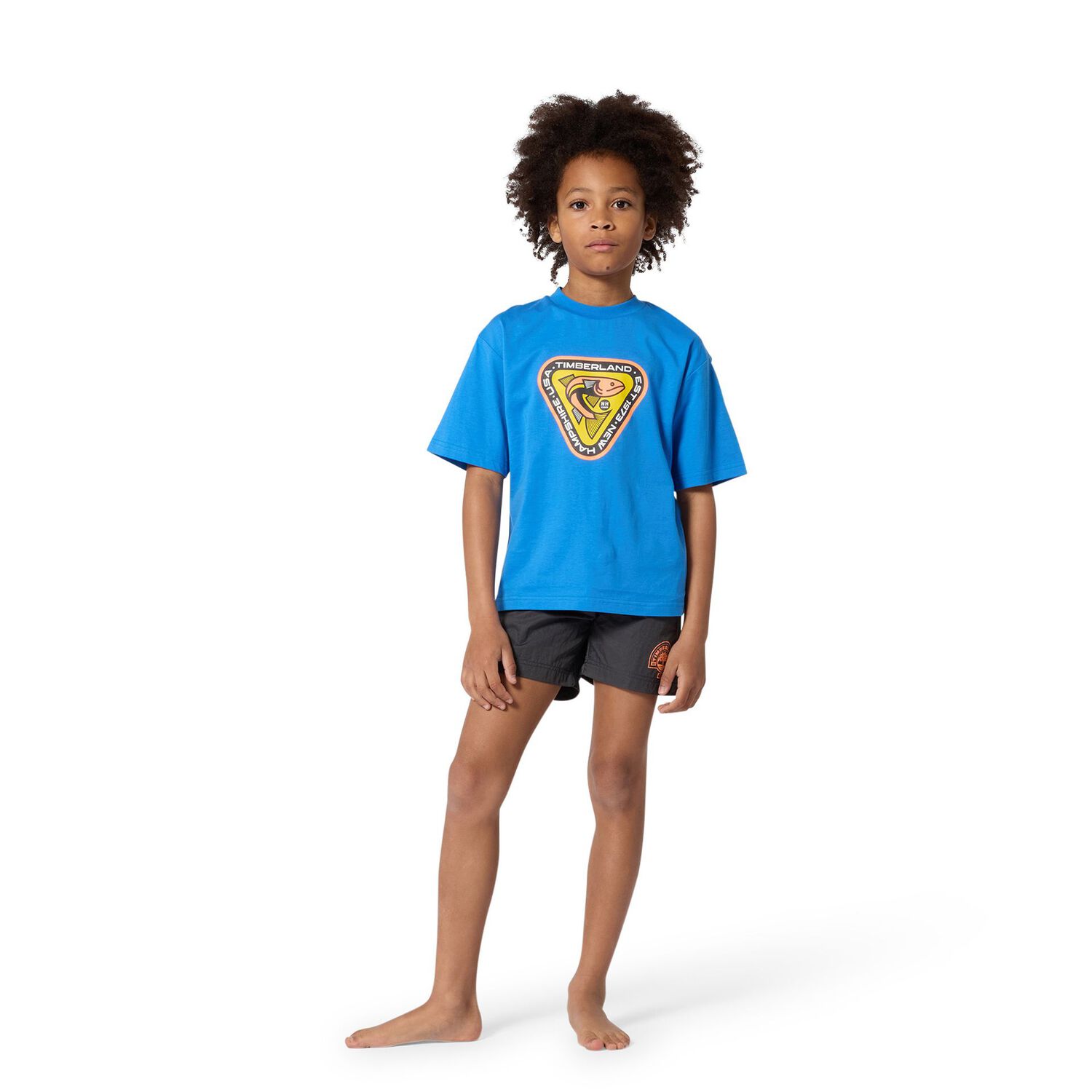 Boys Grey Logo Swim Shorts, 1, hi-res