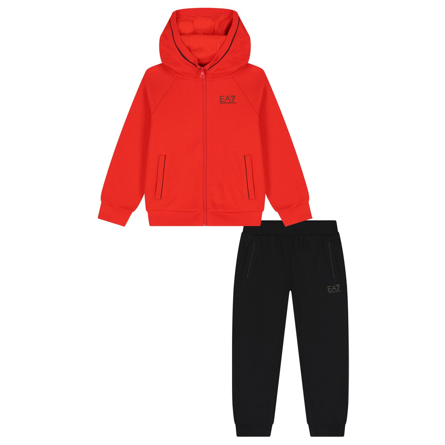 Boys Red & Black Logo Tracksuit, 1, hi-res