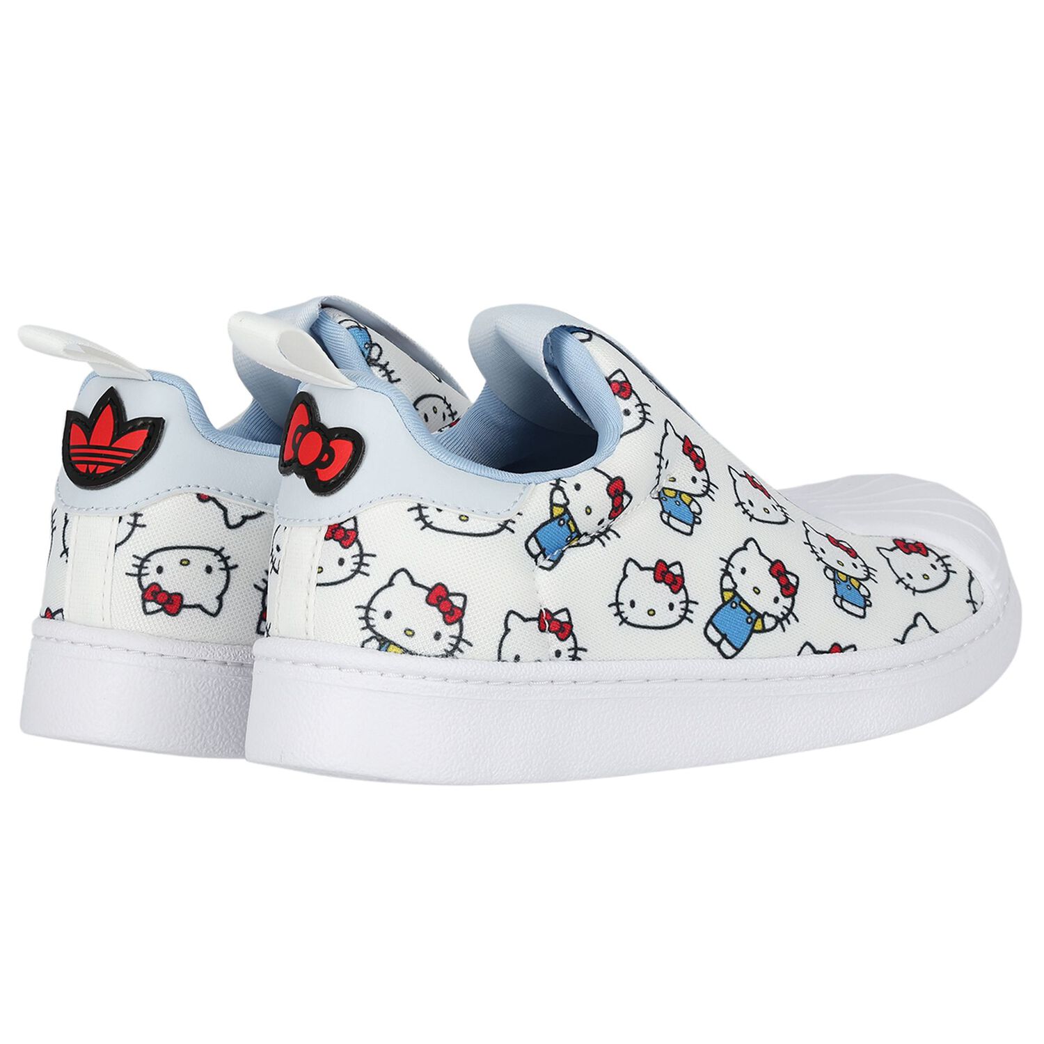 Girls White Superstar Hello Kitty Trainers, 1, hi-res image number null
