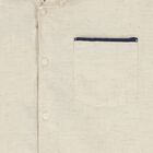 Boys Beige & Navy Blue Striped Shorts Set, 3, hi-res