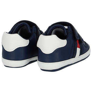 Baby Boys Navy Blue Logo Pre Walker Shoes