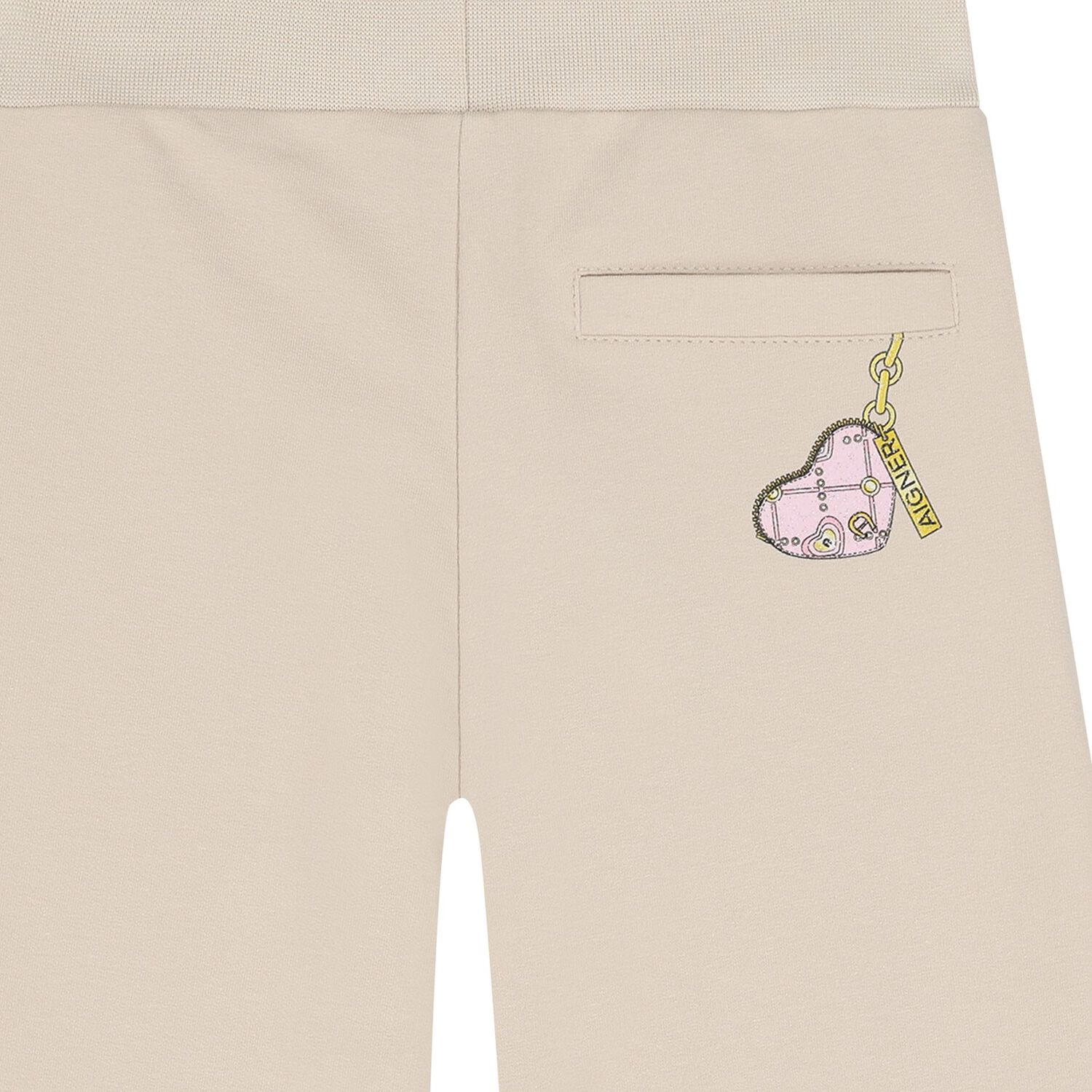 Girls Beige Heart Trousers, 1, hi-res