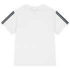 Boys White & Navy Blue Shorts Set, 1, hi-res