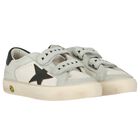 Ivory & Grey Logo Trainers, 1, hi-res