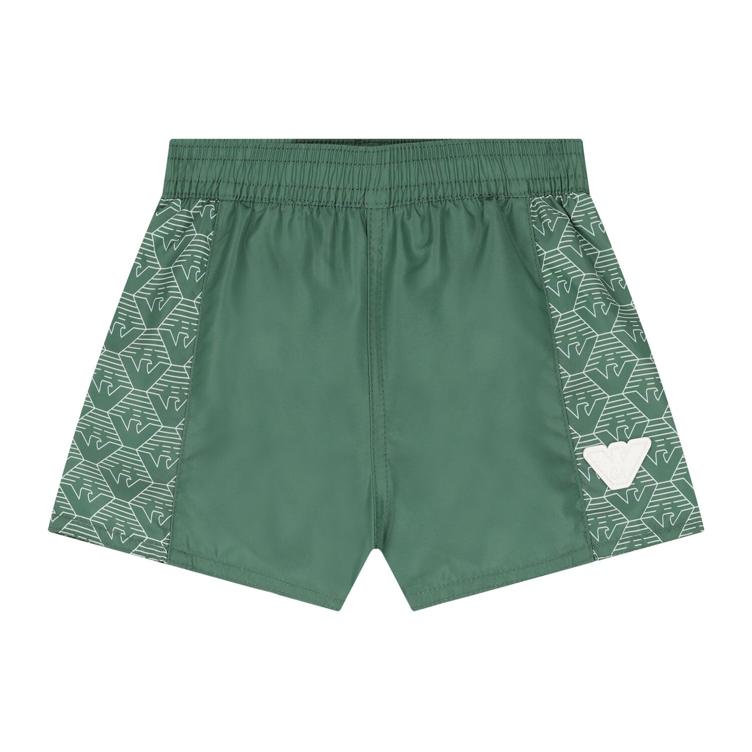 Baby Boys Green Logo Swim Shorts, 1, hi-res image number null