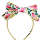 Girls Yellow Floral Bow Headband, 1, hi-res