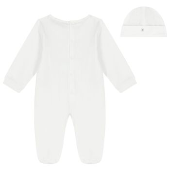 Baby Boys White Logo Babygrow Set