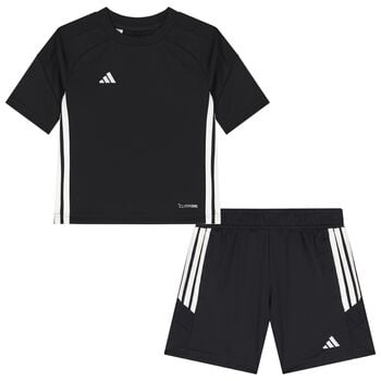 Boys Black Logo Shorts Set