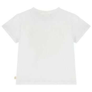 Girls White Floral T-Shirt